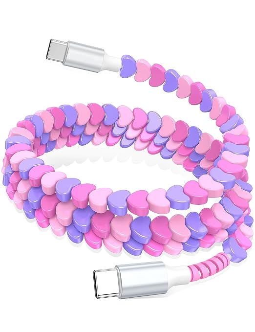 Purple-Pink Heart Beaded
