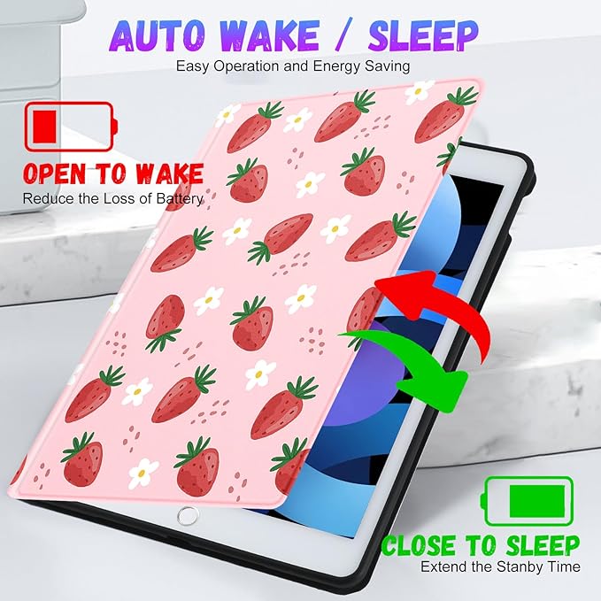 for iPad Air 3rd Generation Case for Apple iPad Pro 10.5 Inch Case Cute Kids Girls Women Girly Kawaii Teens Strawberry Pretty Unique Design Cover for iPad Air 3 Gen 2019 Pro 10.5 Cases
