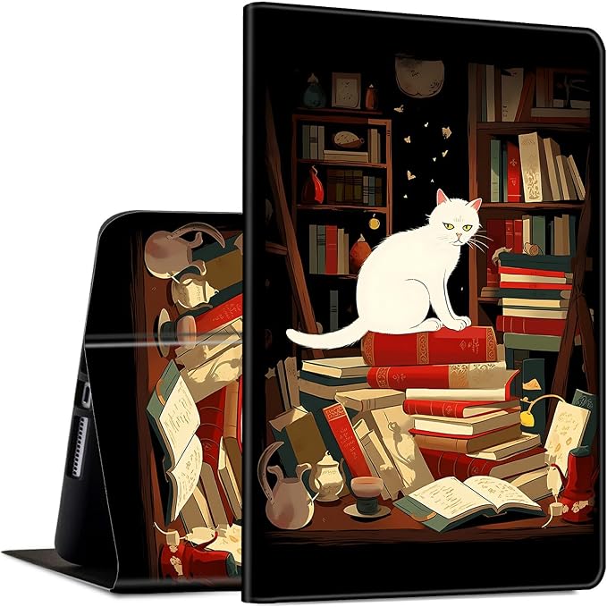 Library Bookshelfs Cat