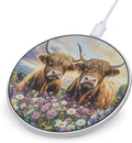 Farmhouse Highland Cow Wireless Charger Anti-Slip Wireless Charging Pad Slim Charger Mat for Men Women