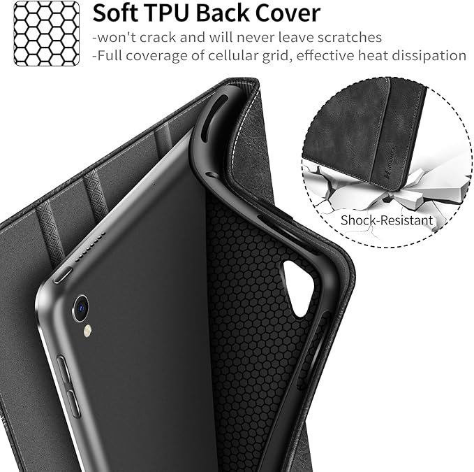 H HOLIMET Case for iPad Air 3rd Generation/iPad Pro 10.5 inch with Pencil Holder Soft TPU Stand Smart Cover Auto Wake/Sleep Stand for 10.5 iPad Air 3 2019 / iPad Pro 2017 (Black)