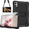 Case for Vortex ZTAB10/T10M PRO 10.1 inch Tablet Hybrid Shockproof Case Built in Kickstand with Screen Protector for Vortex ZTAB 10/T10M PRO 10.1 inch Tablet (Black/Black/2 PCS)