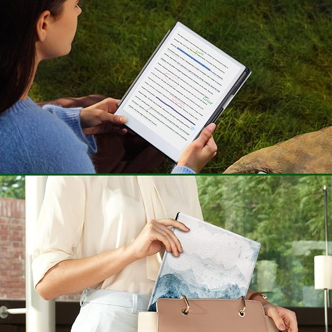 Case for Remarkable Paper Pro Tablet 11.8 (Released in 2024) Hard Back Shell Protective Book Folio Cover with Built-in Pen Holder with Auto Sleep/Wake Function.