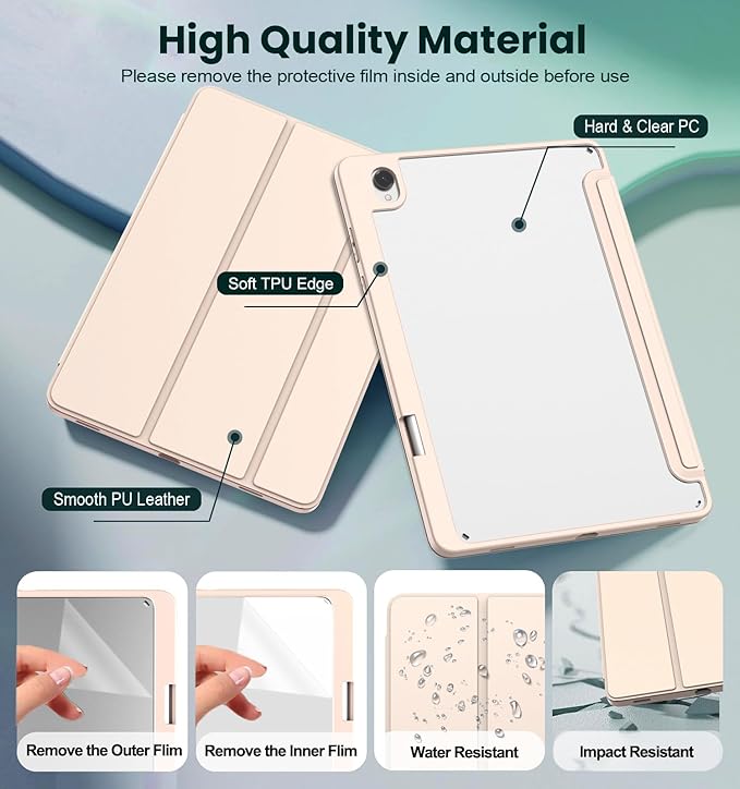 for Samsung Galaxy Tab S11 Tablet CaseMagnetic Split Acrylic Case with Pen SlotPU Leather MaterialDetachable StandSlim Protective Cover for S11ShockproofLightweight[Rose Gold]
