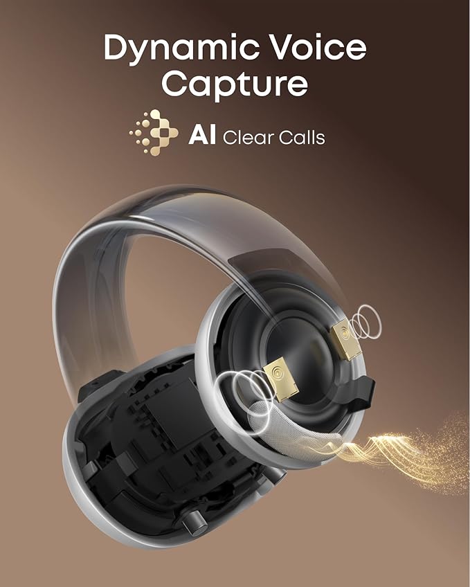Soundcore AeroClip by Anker Open-Ear Earbuds Clip-On Headphones Adaptive Comfort Clear Calls with 4 Mics and AI Stable Fit 12mm Drivers for Powerful Bass Hi-Res Open-Ring Design