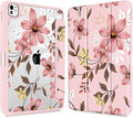 Mektron Case for M5/ M4 iPad Pro 11 inch 2025/2024 with Pencil Holder Compatible Models: A3357/A3358/A3359/A2836/A2837/A3006 Shockproof Cover Clear Shell Floral C293