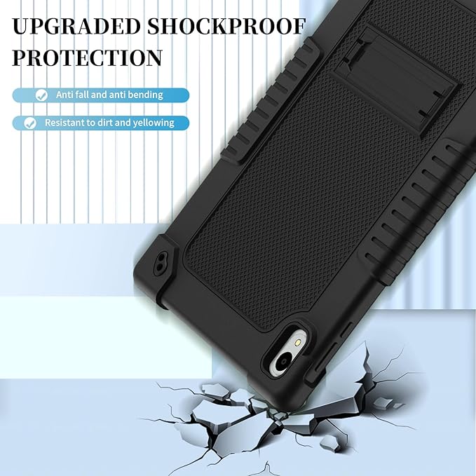 for Walmart Onn 12.1 inch Tablet Pro 2024 Model Case/Onn 12.1 inch Tablet Pro(100146663) Case Kids Friendly with Shoulder Strap Stand 2Pcs Tempered Glass Screen Protector (Black+2Pcs)