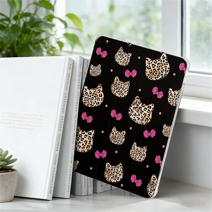 cute cat with Leopard Pink Bow