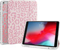Fycyko Trifold Stand Case for iPad 10.2 InchiPad 9th/8th/7th Generation 2021/2020/2019 Aesthetic Trendy Light Pink Leopard Design with Pencil Holder Shockproof Protective CoverLight Pink