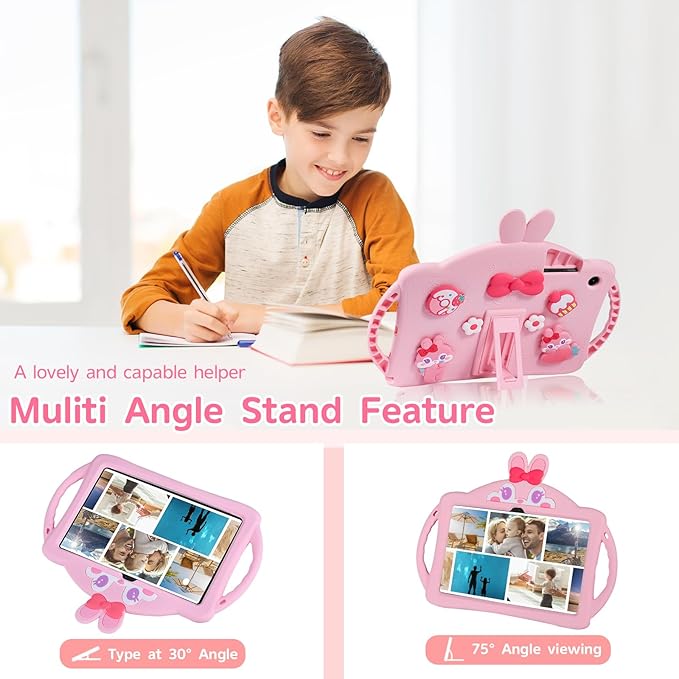 for Samsung Galaxy Tab A9 Plus 11 inch Case for Kids Girls with Adjustable Shoulder Straps Handle Wallet Rabbit Soft Silicone Tablet Cover for Tab A9+ 11'' 5g 2023(Pink)
