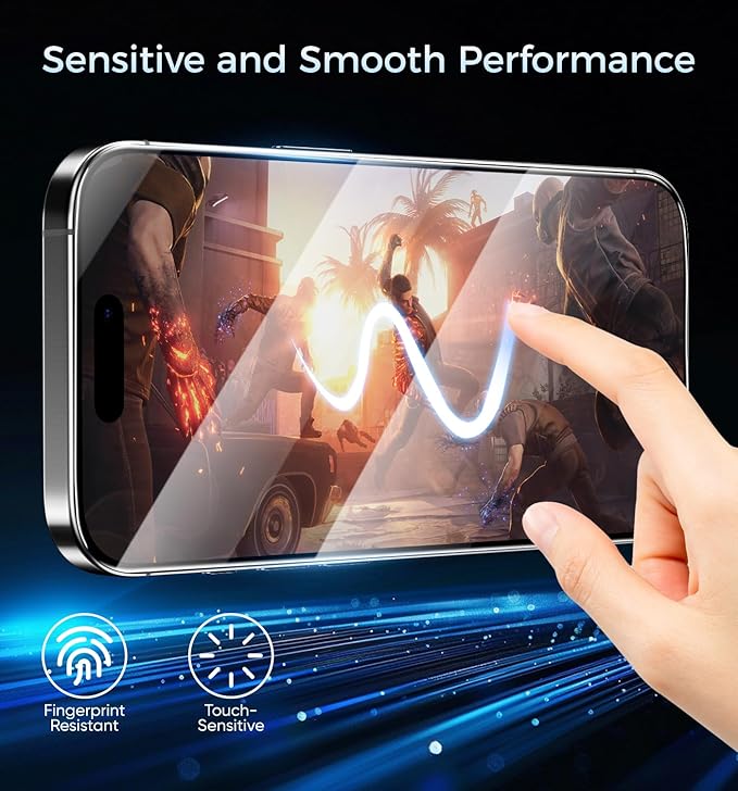 MAGIC JOHN 3rd Gen Upgraded for iPhone 15/iPhone 16 Screen Protector 6.1 Inch HD Clear Shatterproof Tempered Film Auto Dust-Elimination Bubble Free Easy Installation 2 Pack