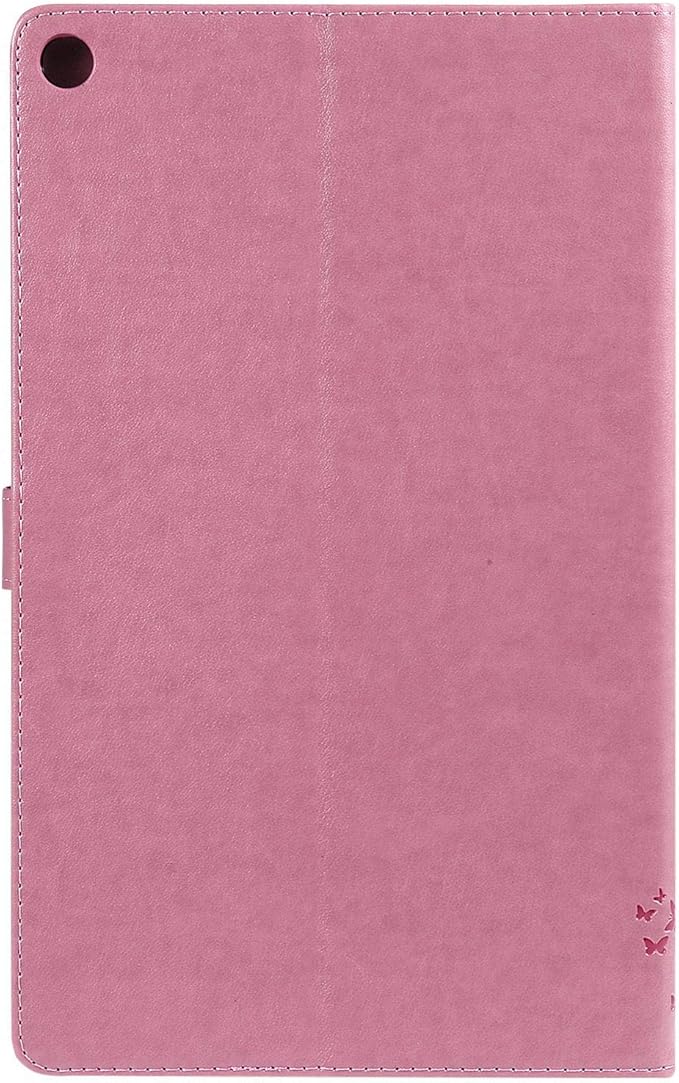 Folio Case for All-New Fire HD 10 2019/2017/2015 Techcircle Slim Light Magnetic Flip Wallet Protective Cover with Card Slots &amp Money Pocket for Amazon Fire HD 10.1 9th/7th/5th Generation Pink
