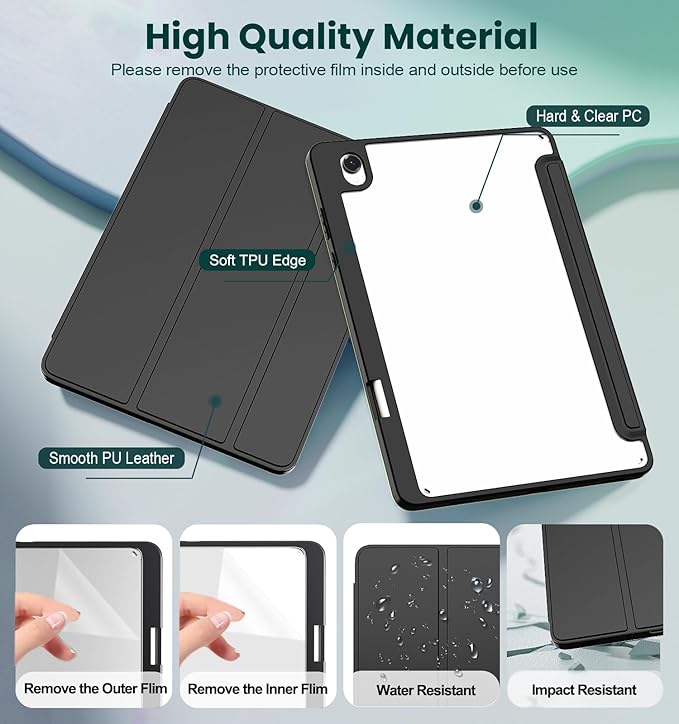 for Samsung Galaxy Tab S11 Tablet CaseMagnetic Split Acrylic Case– with Pen SlotPU Leather Material Detachable StandSlim Protective Cover for S11Shockproof &amp Scratch-ResistantLightweight[Bla
