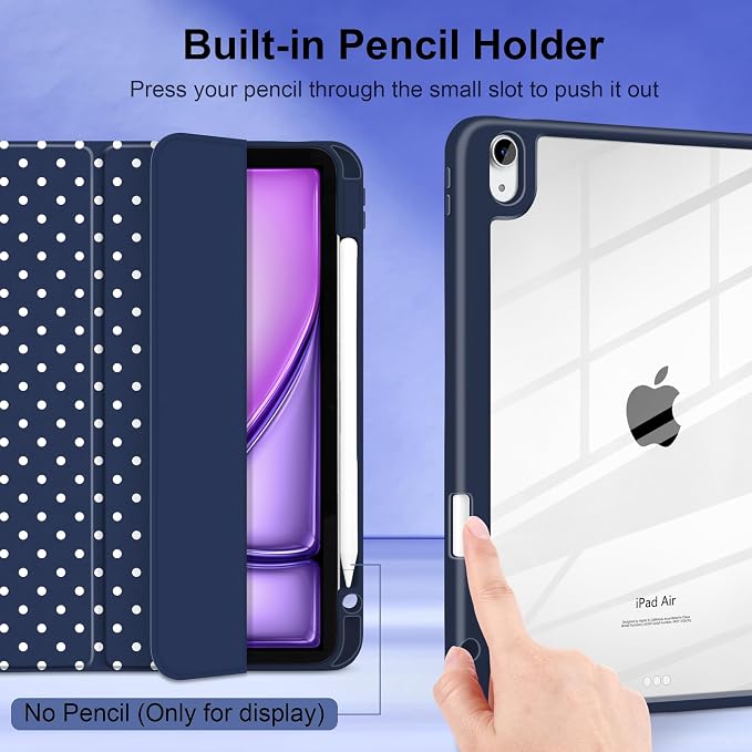 Navy Blue white dot