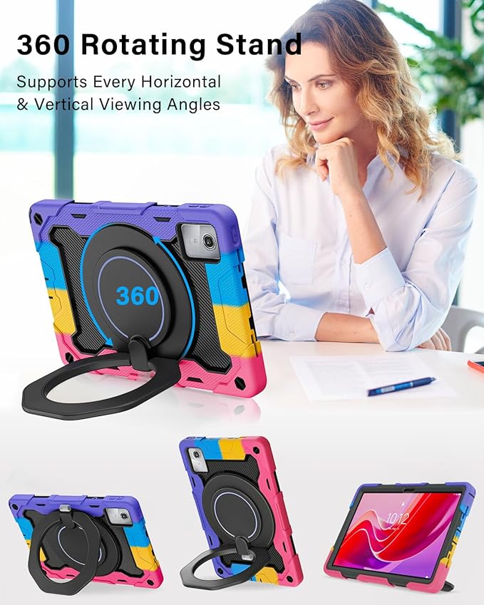 ROISKIN Case for Lenovo Tab M11 / K11 (TB-330FU/TB-330XU) 11 inch Drop-Proof Protection Cover with 360° Rotate Stand &amp Handle &amp Screen Protector &amp Shoulder Strap &amp Kids Friendly