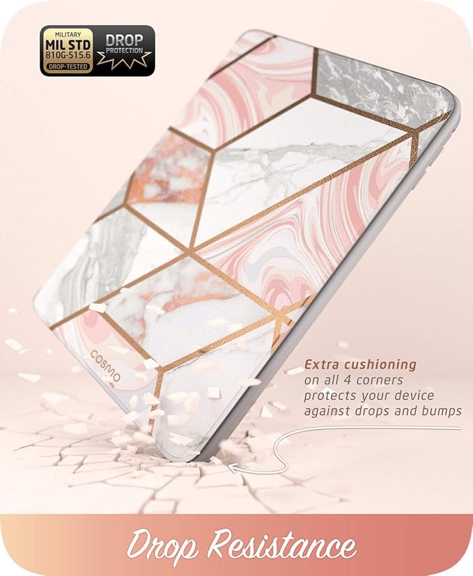 i-Blason Case Designed for Galaxy Tab A 8.0(SM-T387) 2018 [Cosmo Series] with Built-in Screen Protector Full-Body Lightweight Leather Hybrid Protective Case for Tab A 8.0 2018 Release (Marble)