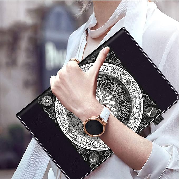 Case for Amazon Fire HD 10 Tablet (9th/7th/5th Generation2019/2017/2015 Release) Multi-Angle Smart Stand Cover Auto Sleep/Wake for Fire 10.1 InchSun Moon Tree
