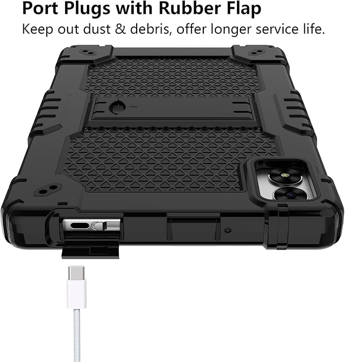 Case for Vortex ZTAB10/T10M PRO 10.1 inch Tablet Hybrid Shockproof Case Built in Kickstand with Screen Protector for Vortex ZTAB 10/T10M PRO 10.1 inch Tablet (Black/Black/1 PC)