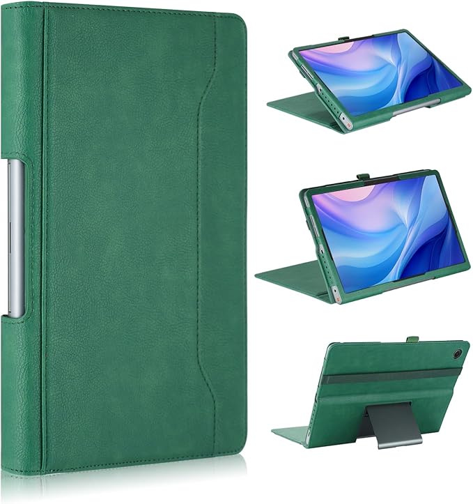 Case Compatible with Lenovo Tab Plus 11.5 inch Tablet PU Leather Business Cover for Pad Studio (TB351FU) Folding Stand CoverDark Green