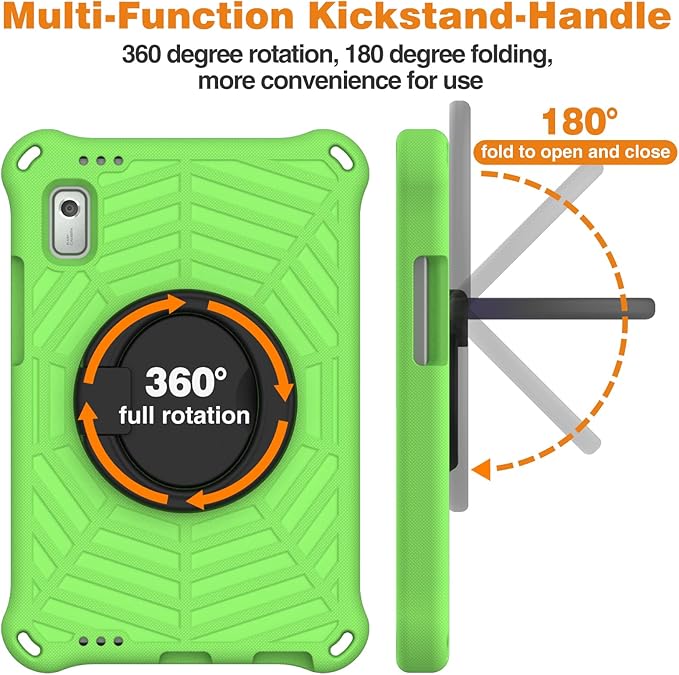 Compatible with Lenovo Tab M9 9.0 inch (TB-310FU) 2023 Case Tablet for Kids Light Weight EVA Rugged Shockproof Full Cover 360 Rotating Handle Stand Case (Green)