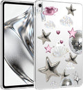 for iPad Air 13 (M3) 2025/ (M2) 2024Preppy Shiny Star Crystal Clear CaseSlim Lightweight Anti-Scratch Soft TPU Bumper Hard Acrylic Back Cover for Women