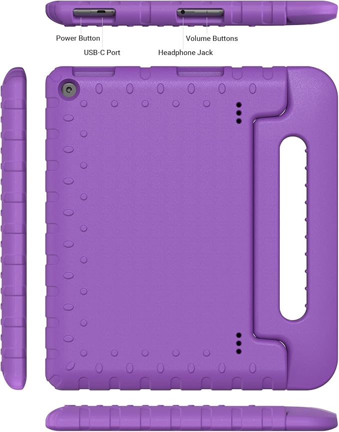 for Amazon Fire hd 10 Tablet case Kids 5th/7th/9th Generation 2015/2017/2019 Released Shockproof Lightweight Protective Cover with Portable Handle Stand for Boys Girls Purple