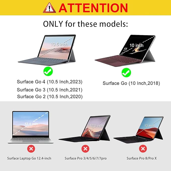ZenRich Case for Microsoft Surface Go 4/3/2/1 10.5-inchProtective Case for Surface Go 4/3/2/1 with 360 Rotating Kickstand/Hand Strap Heavy Duty ShockproofCompatible with Type Cover Keyboard