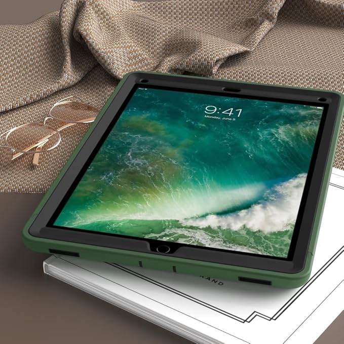 Case for iPad Pro 12.9 Case 2017/2015 (Old Model1st &amp 2nd Gen) Puxicu Heavy Duty Rugged Protective Cover for iPad Pro 12.9 (Model: A1584 A1652 A1670 A1671) Green &amp Black
