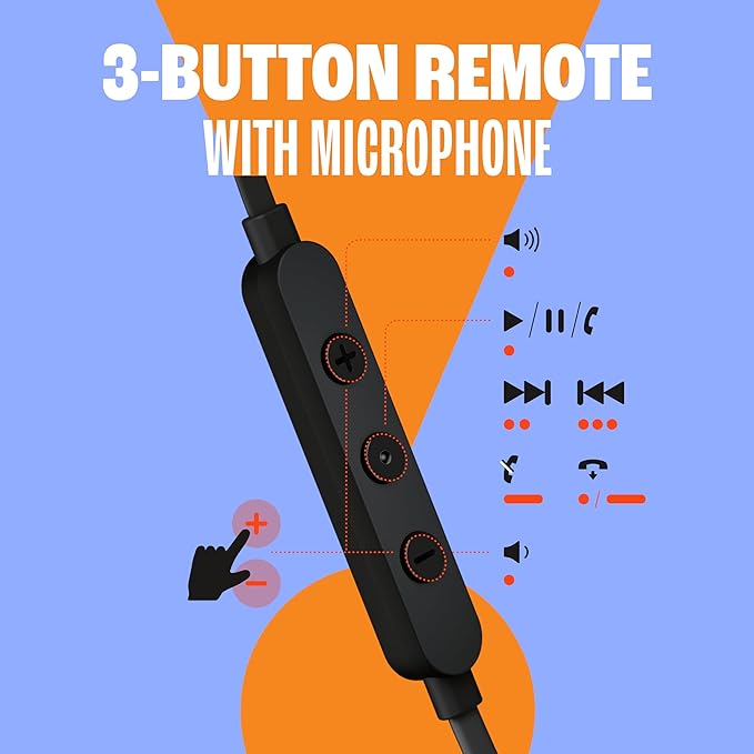JBL Tune 310C - Wired Hi-Res in-Ear Headphones Tangle-Free Flat Cable 3-Button Remote with Microphone (Black)
