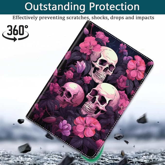 Skeleton and Pink Flowers