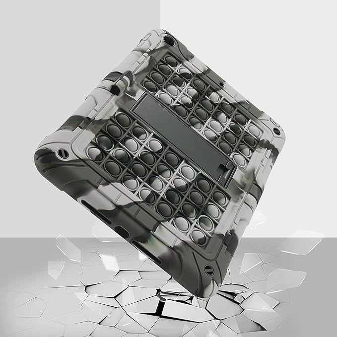 XZC iPad 9th/8th/7th Generation Case (iPad 10.2 Case 2021/2020/2019) Shockproof Drop Protection iPad Cover with Pencil Holder Kickstand Shoulder Strap (Camouflage 1)