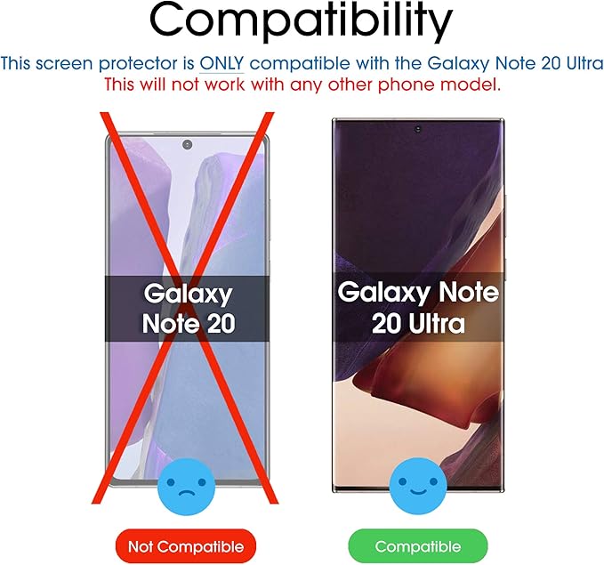 amFilm Ultra Glass Screen Protector for Galaxy Note 20 Ultra UV Gel Application Compatible with UltraSonic FingerPrint Scanner for Galaxy Note 20 Ultra (2020) Tempered Glass 2 Pack