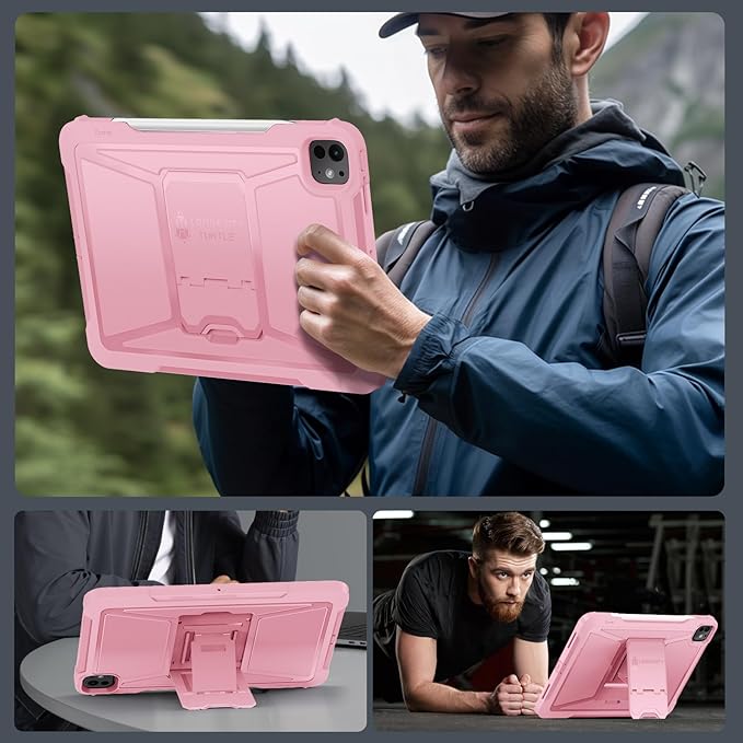 ZtotopCases for iPad Pro 13 Inch Case M4 2024 7th Gen/Pro 12.9 Inch 6th/5th/4th Generation 2022/2021/2020 Full Body Protective Rugged Cover with [Pencil Holder+Screen Protector] for iPad Pro 13Pink