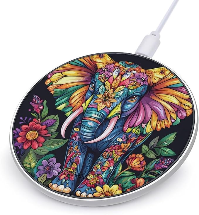 Elephant Wireless Charger Anti-Slip Wireless Charging Pad Slim Charger Mat for Men Women