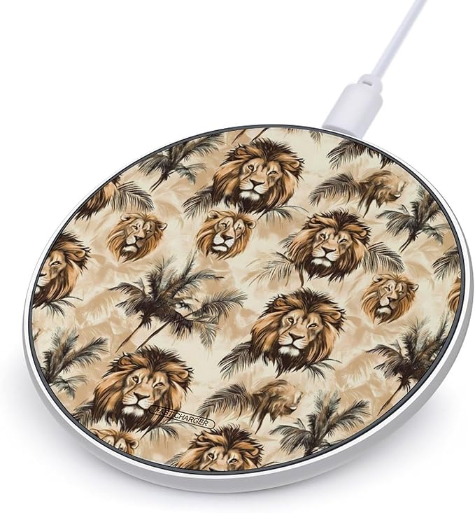 Lion Wireless Charger Anti-Slip Wireless Charging Pad Slim Charger Mat for Men Women
