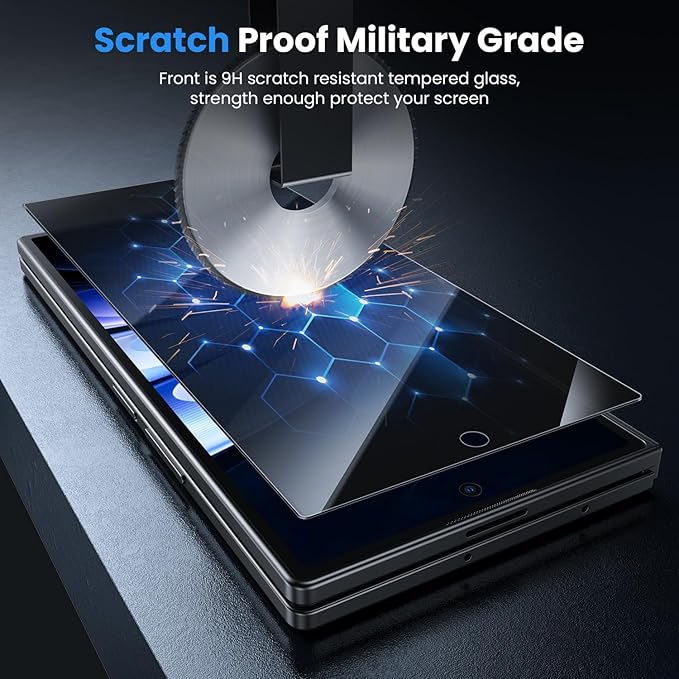 WSKEN for Samsung Galaxy Z Fold 7 Privacy Screen Protector - 30 Degree Anti Spy [Auto Align Frame] 2 Pack Inside TPU Film + 2 Pack Front 9H Tempered Glass No Creases Film for Z Fold 7 5G