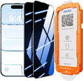 NeverBreak 9H+ Hardness for iPhone Air Privacy Screen Protector 12FT Military Grade Protection (Scratch Shatter Drop Resistance) Tempered Glass Full Coverage 6.5 2 Pack with De-Bubble Card