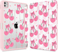 May Chen Case for iPad Pro 11-Inch M5/M4 2025/2024 (6th/5th Generation) Clear Transparent Print Back Shell Slim Stand Shockproof Tablet Cover Auto Wake/Sleep Pink Cherries &amp Bows
