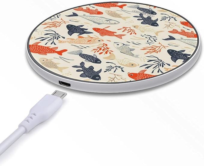 Fish Leaf Wireless Charger Anti-Slip Wireless Charging Pad Slim Charger Mat for Men Women