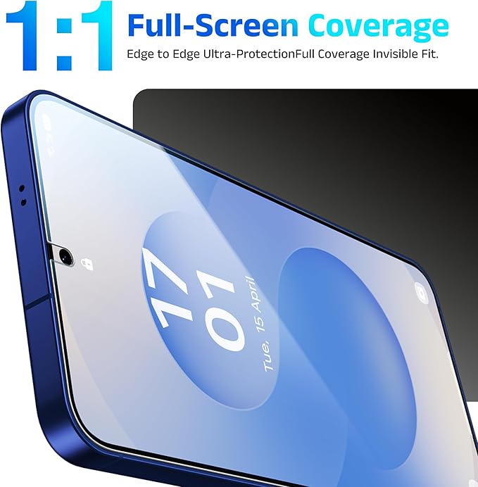 EZ-GLAZ-4 Pack for Galaxy S25/ S24 [6.2] Privacy Screen Protector 100% Fingerprint Unlock 9H+ Hardness Military Grade Shatterproof Long Durable Tempered Glass Film with Flawless Fit Box Scratch Re