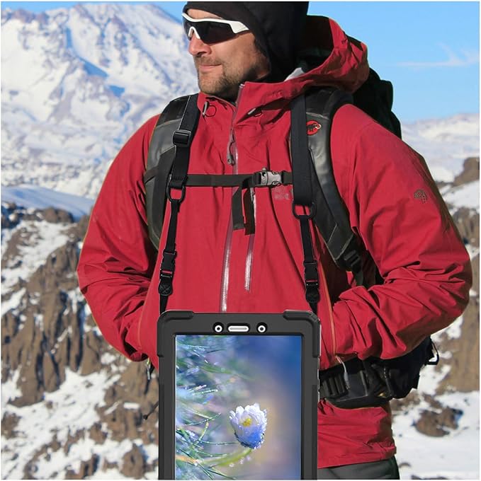Case for Samsung Galaxy Tab A 8.0 2019 (SM-T290/T295/T297)Portable Heavy Duty Dropproof Protective Cover Case with 360 Rotating StandHandle &amp Shoulder StrapStylus Pen (New Black)
