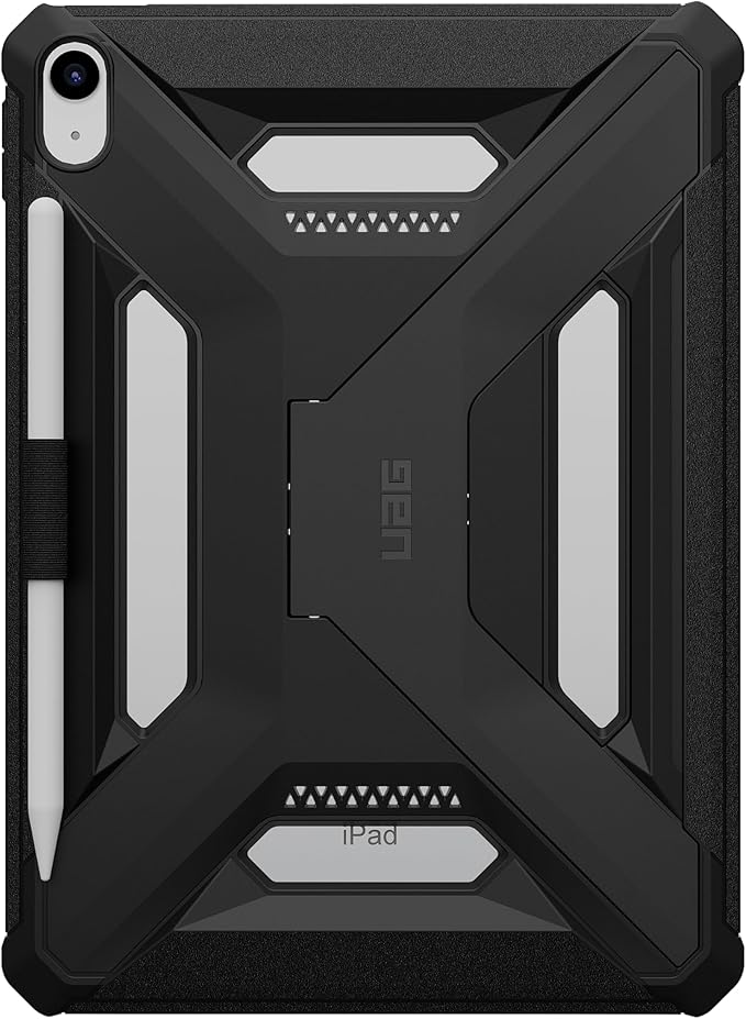 URBAN ARMOR GEAR UAG Designed for iPad 11 A16 11th Gen 2025 Case A3354 A3355 - Rugged Protective Cover with Kickstand and Pencil Holder Scout Plus Black