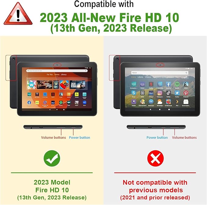 Case for All-New Amazon Kindle Fire HD 10 Tablet (13th Generation 2023 Release) 10.1 Book Lover PU Leather Trifold Stand Cover for Fire Tablet 10 2023 Auto Wake/Sleep
