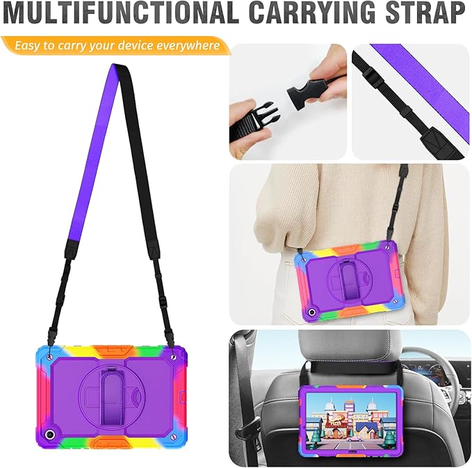 HXCASEAC Case for Samsung Galaxy Tab A11+ Plus 11 Inch Protective with Screen Protector/Hand Strap/Pen Holder Sturdy Shockproof for Samsung A11 Plus Tablet Case 5G SM-X230 SM-X236 SM-X238U - Purple