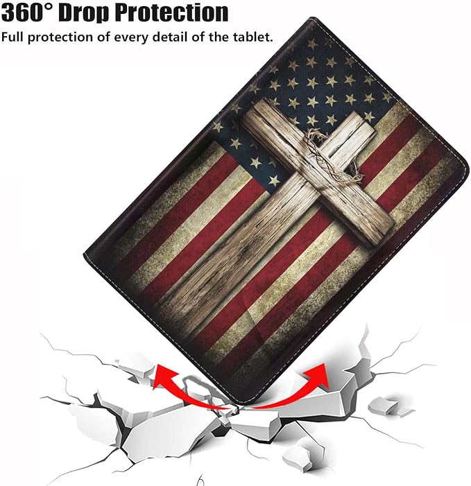 American Flag and Cross