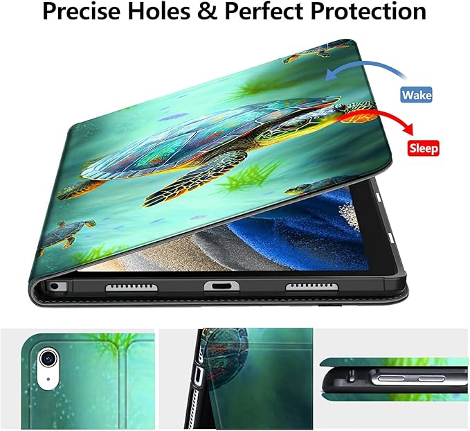 DIGTIALLL Case for iPad A16 11th Generation 11 inch 2025 / i10th Generation 10.9 Inch 2022 PU Leather Smart Premium Stand Protective Cover with Auto Sleep/WakeTurtle