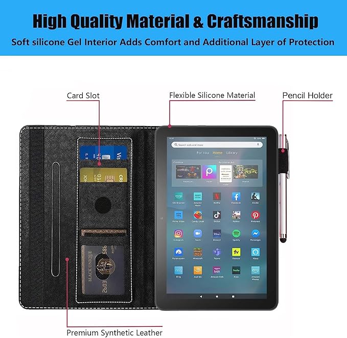 Case for All-New Amazon Fire Max 11 Tablet (11 Inch 13th Generation 2023 Release) PU Leather Folio Cover with Card Slot &amp Auto Wake/Sleep Glitter Quote Bible Verse Philippians 4:13