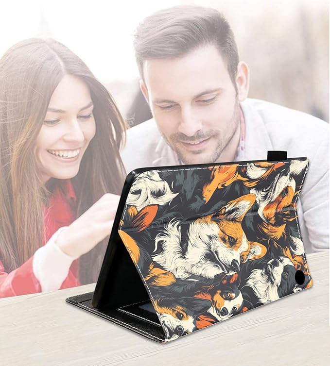 Case for Amazon Fire HD 10/HD 10 Plus Tablet 10.1 (13th/11th Generation 2023/2021 Release) Slim PU Leather Cover with Card Slot &amp Auto Wake/Sleep Dogs