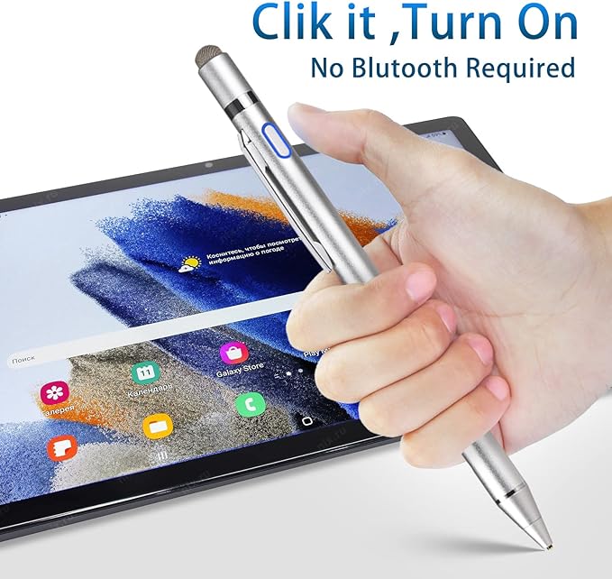 Active Stylus Digital Pen with Ultra Fine Tip Stylus for iPad iPhone Samsung Tablets Compatible with Apple PenStylus Pen for iPad Pro Grey