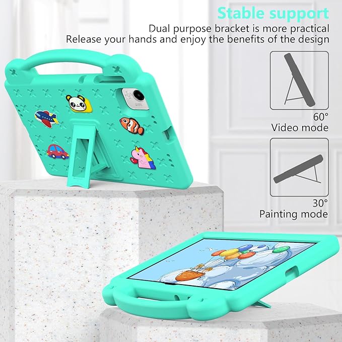 Compatible with Honor Pad X9a 2025 11.5 inch Tablet Case Kids Friendly Universal Lightweight Shockproof Protective Case with Shoulder Strap &amp Stand Handle Mint Green